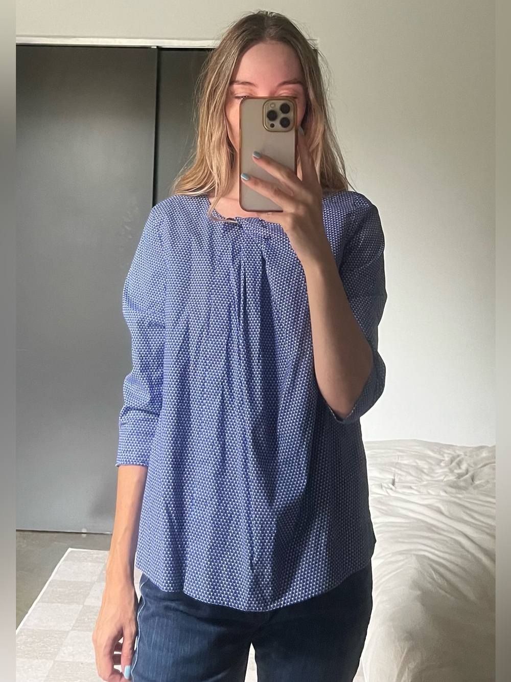 COS Navy Button-Up